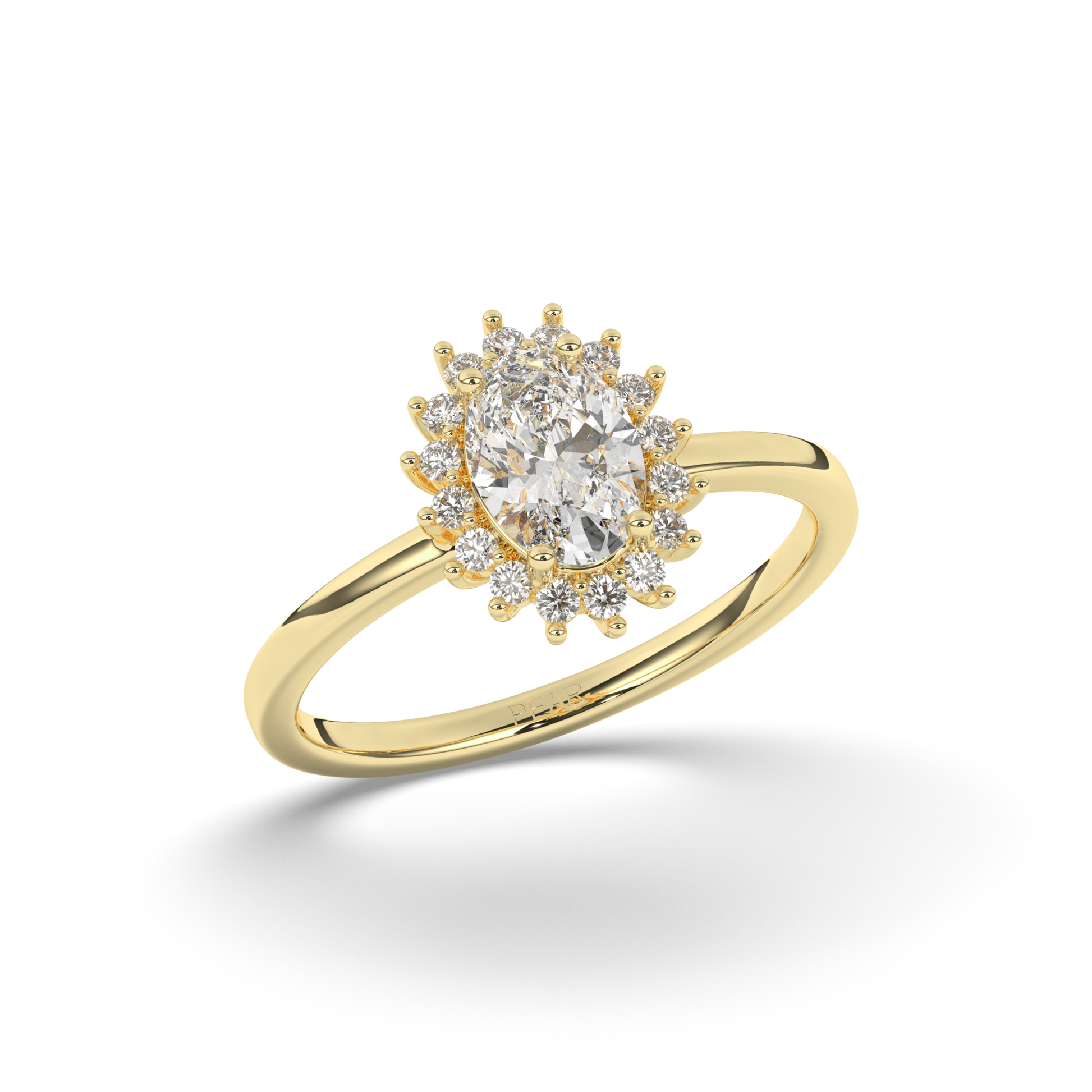 Luminous Oval Halo Lab-Grown Diamond Engagement Ring - Pear Jewels