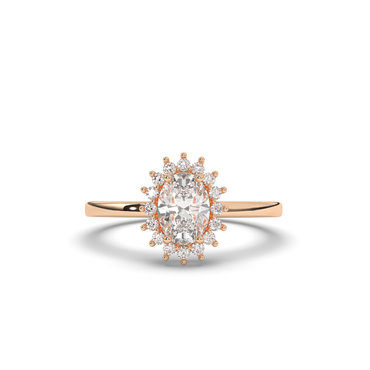 Luminous Oval Halo Lab-Grown Diamond Engagement Ring - Pear Jewels