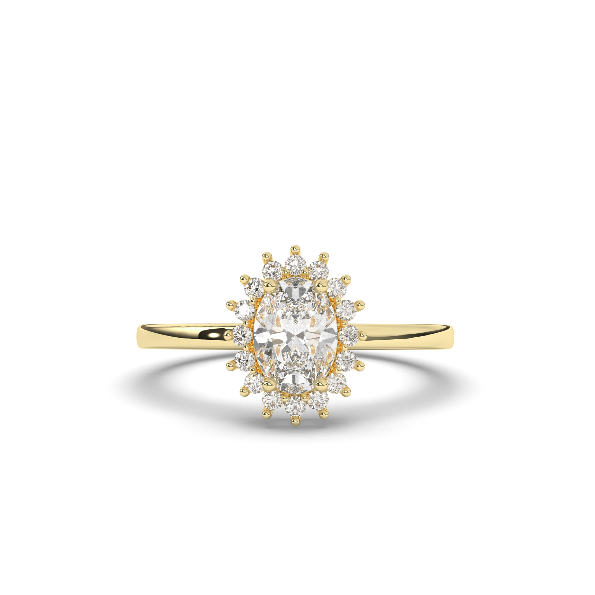 Luminous Oval Halo Lab-Grown Diamond Engagement Ring - Pear Jewels