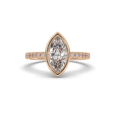 Marquise Bezel Lab-Grown Diamond Engagement Ring - Pear Jewels