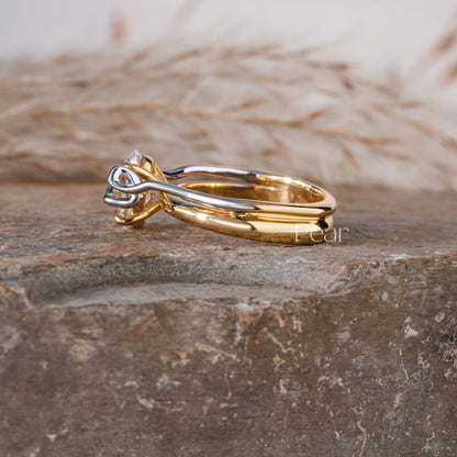 Oval Lock Solitaire Lab grown Diamond Ring - Pear Jewels