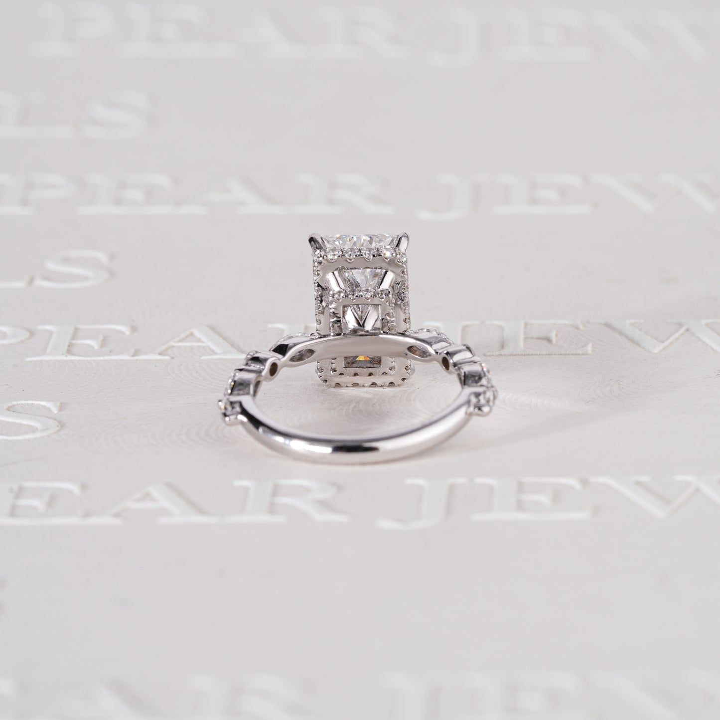 3.70CT Radiant Double Halo with Marquise & Round Lab-Grown Diamond Engagement Ring