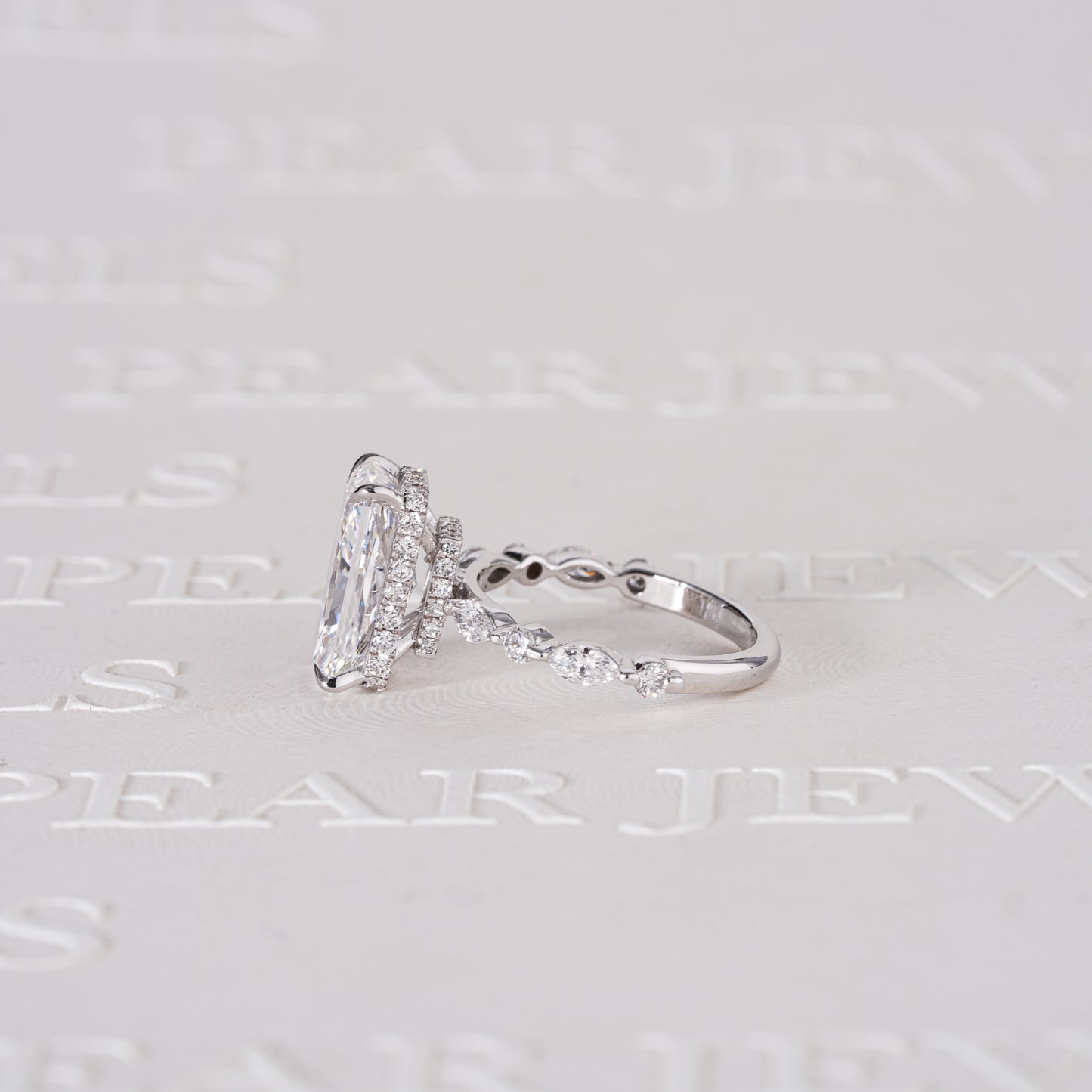 3.70CT Radiant Double Halo with Marquise & Round Lab-Grown Diamond Engagement Ring