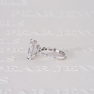 3.70CT Radiant Double Halo with Marquise & Round Lab-Grown Diamond Engagement Ring