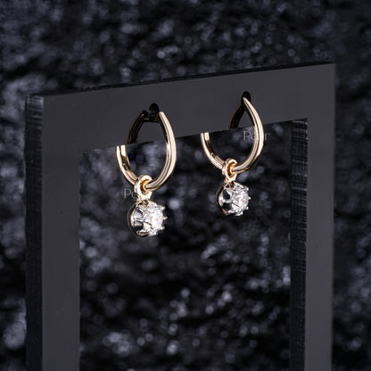 2.00TCW Round Brilliant Lab-Grown Diamond Hoop Earrings