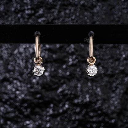 2.00TCW Round Brilliant Lab-Grown Diamond Hoop Earrings