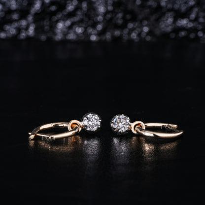 2.00TCW Round Brilliant Lab-Grown Diamond Hoop Earrings