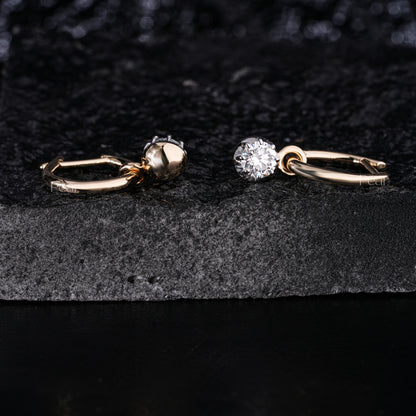 2.00TCW Round Brilliant Lab-Grown Diamond Hoop Earrings