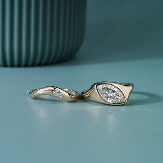 2.33CT Marquise Lab-Grown Diamond Stackable Ring