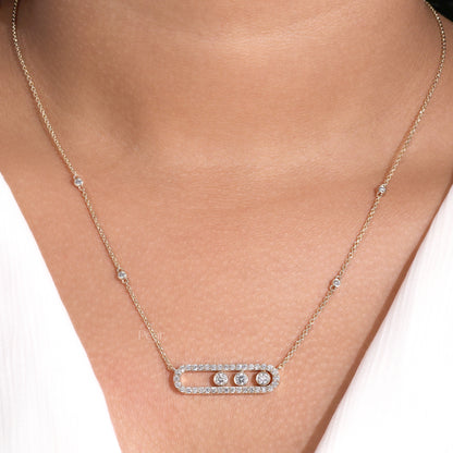 Round Brilliant Lab-Grown Diamond Station Chain Necklace