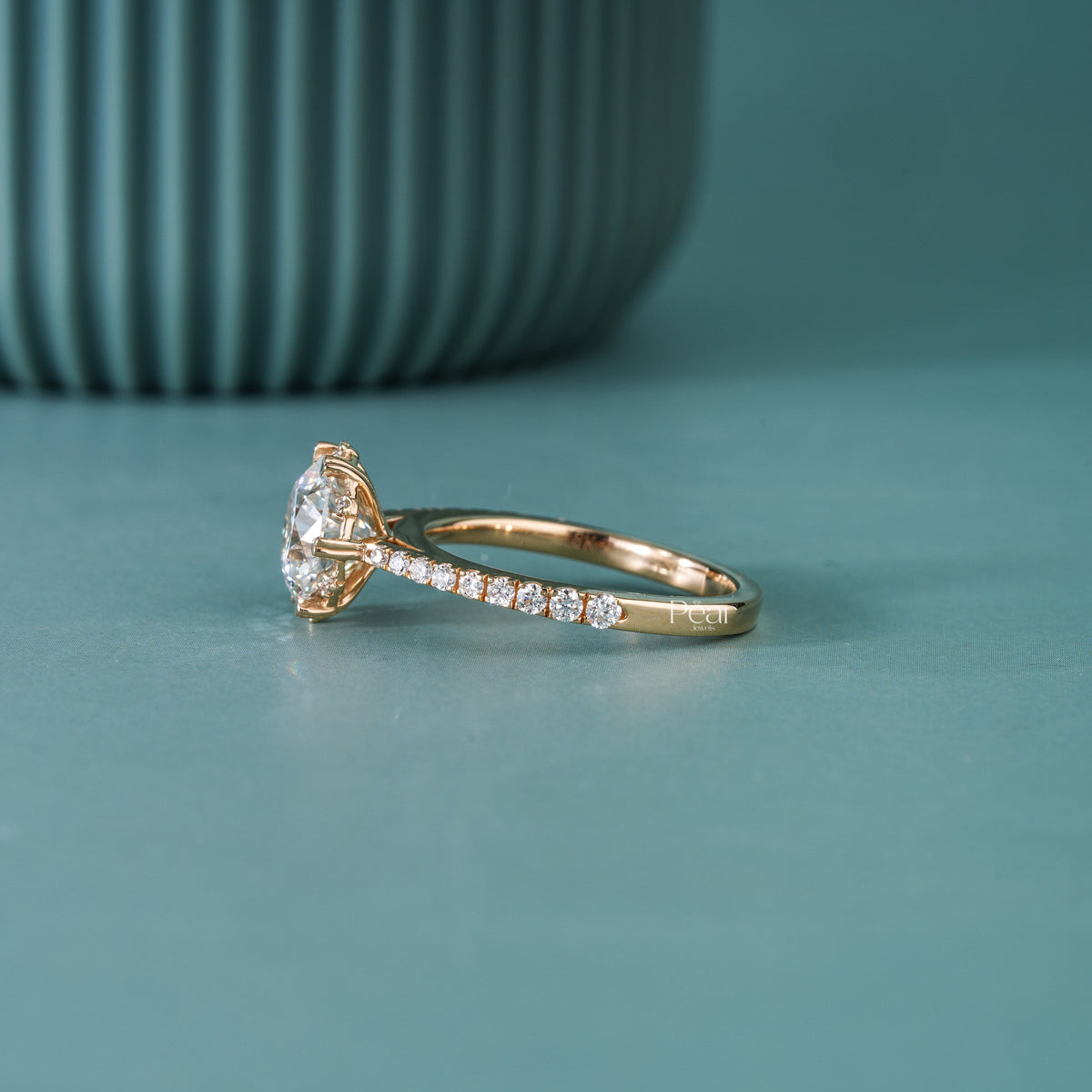 2.00CT Round Lab-Grown Diamond Heart Prong Engagement Ring