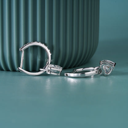 2.00TCW Heart Cut Lab-Grown Diamond Drop Hoop Earrings