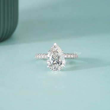 4.00CT Pear Cut Lab-Grown Diamond Engagement Ring with Side Diamonds