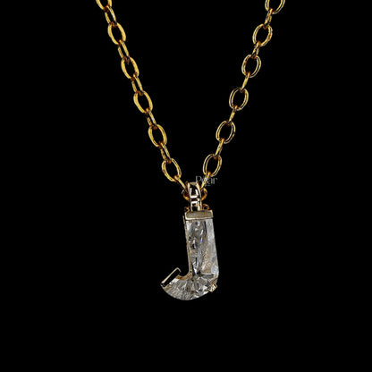 “J” Initial Lab-Grown Diamond Letter Pendant Necklace