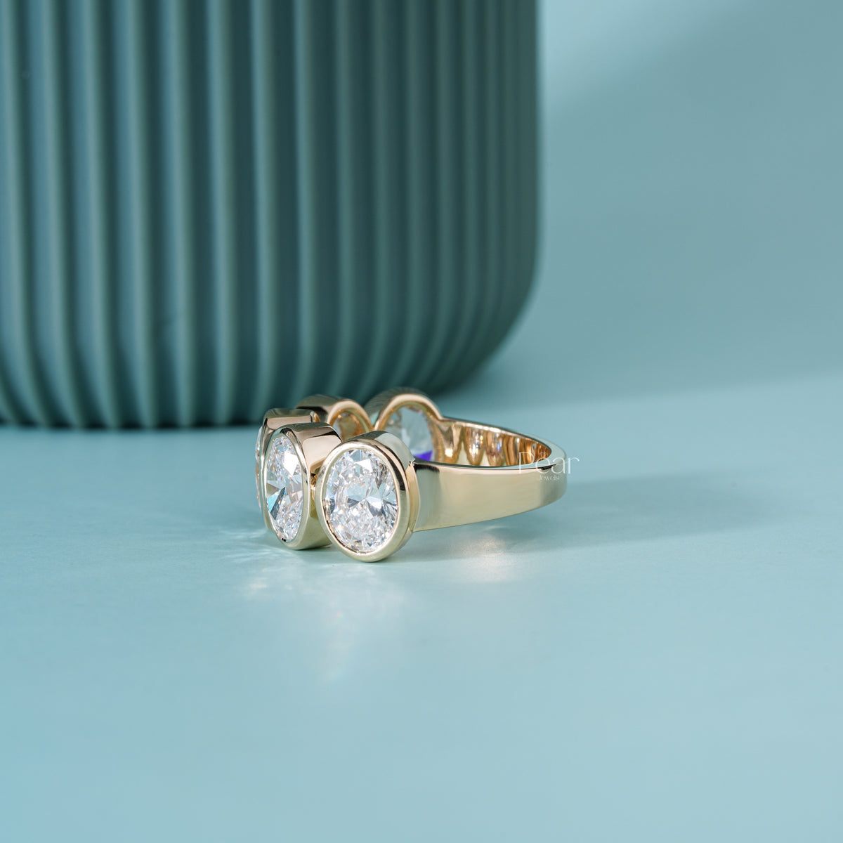 5.00CTW Five-Stone Oval Lab-Grown Diamond Bezel Band