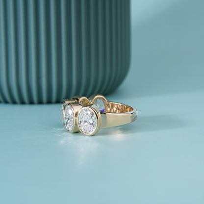 5.00CTW Five-Stone Oval Lab-Grown Diamond Bezel Band