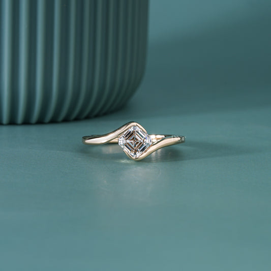 1.00CT Asscher Cut Solitaire IGI Certified Lab-Grown Diamond Engagement Ring