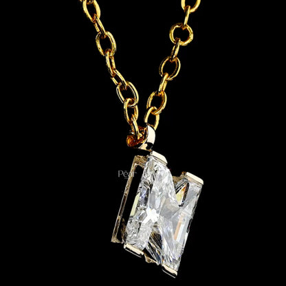 “N” Initial 7mm Lab-Grown Diamond Letter Pendant Necklace