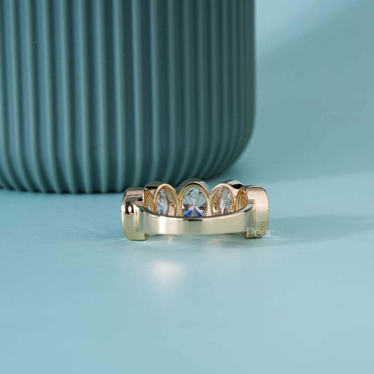 5.00CTW Five-Stone Oval Lab-Grown Diamond Bezel Band