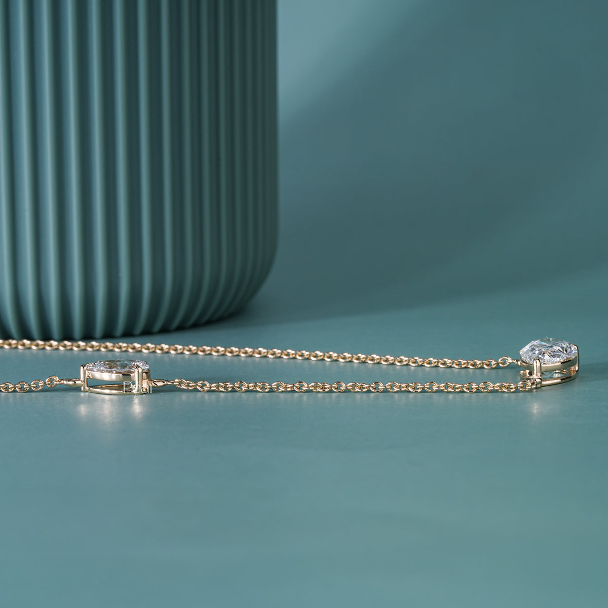 4.00TCW Pear Cut IGI Certified Lab-Grown Diamond Two-Stone Necklace