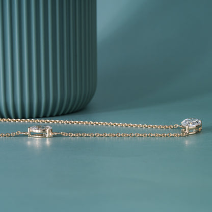 4.00TCW Pear Cut IGI Certified Lab-Grown Diamond Two-Stone Necklace