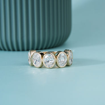 5.00CTW Five-Stone Oval Lab-Grown Diamond Bezel Band