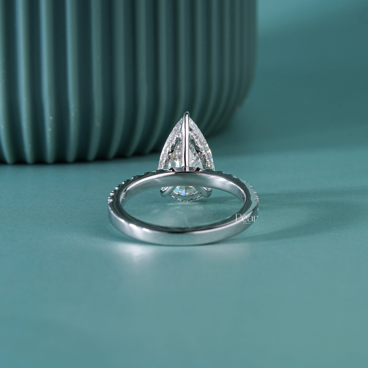 3.00CT Pear Hidden Halo IGI Certified Lab-Grown Diamond Engagement Ring