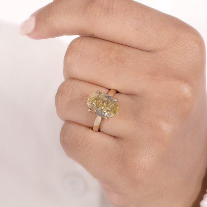 6ct fancy yellow oval solitaire labgrown engagemet ring