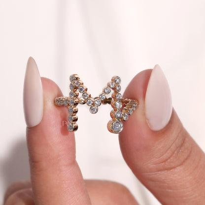 “M” Personalised Initial Lab-Grown Diamond Ring