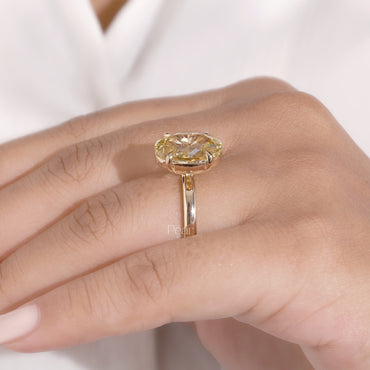 6ct fancy yellow oval solitaire labgrown engagemet ring