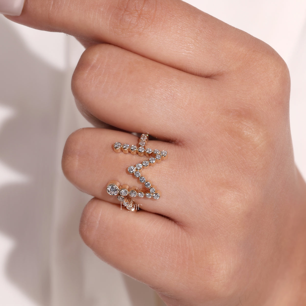 “M” Personalised Initial Lab-Grown Diamond Ring