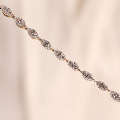 Marquise Lab-Grown Diamond Tennis Bracelet