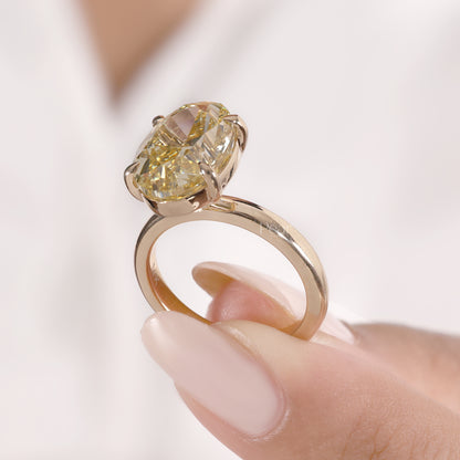 6ct fancy yellow oval solitaire labgrown engagemet ring
