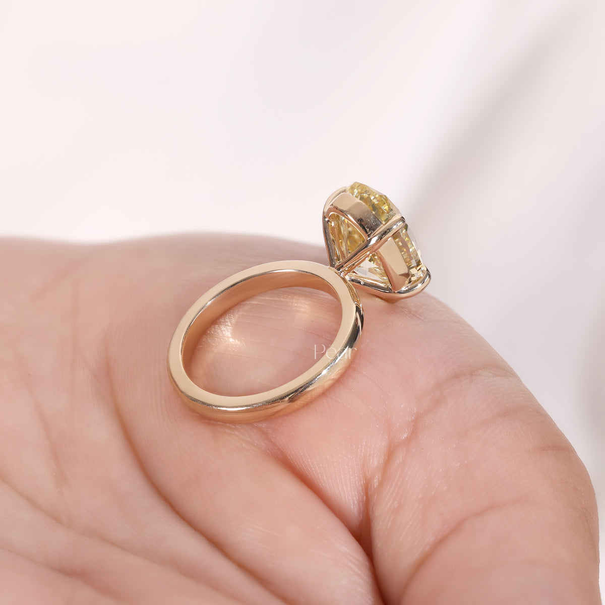 6ct fancy yellow oval solitaire labgrown engagemet ring