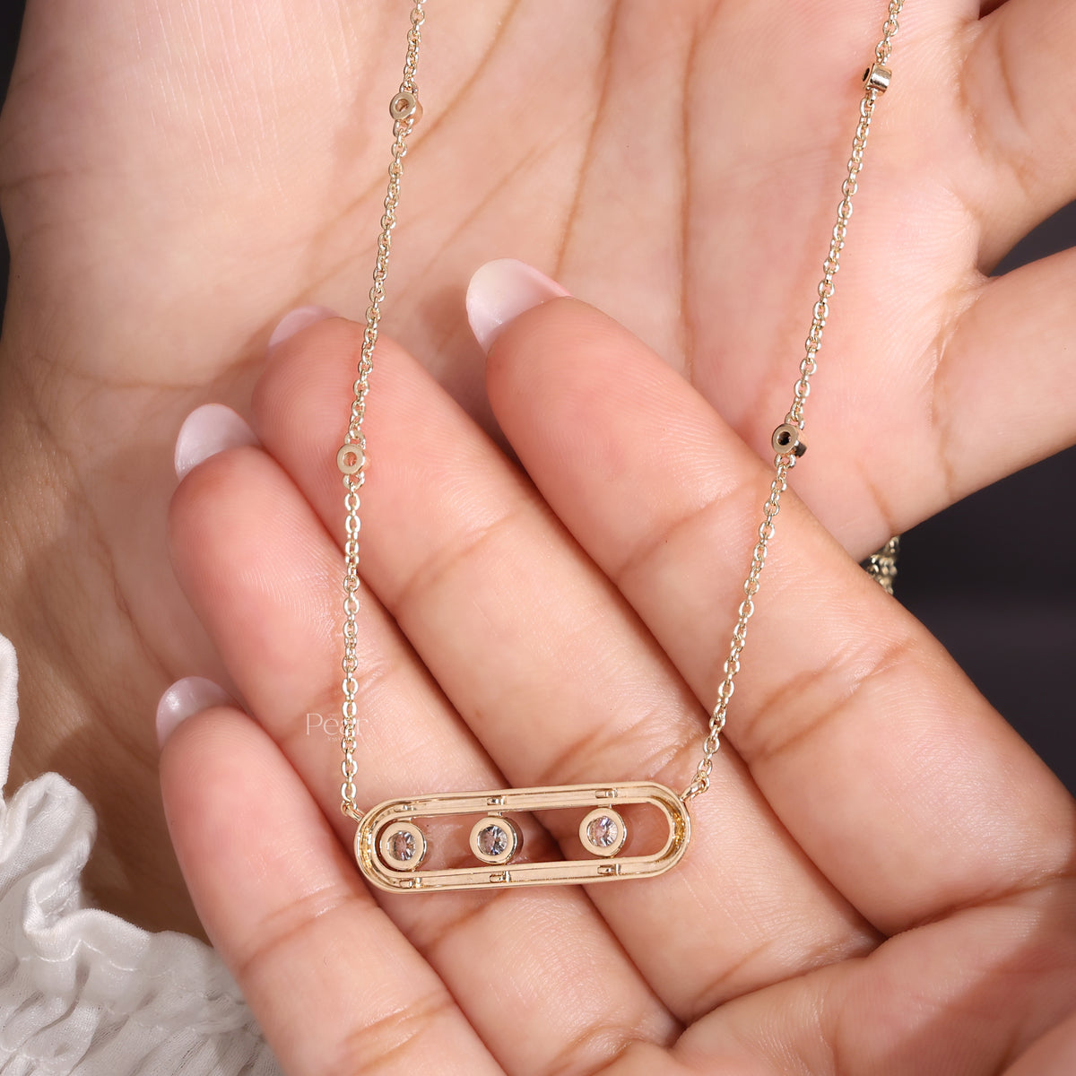 Round Brilliant Lab-Grown Diamond Station Chain Necklace