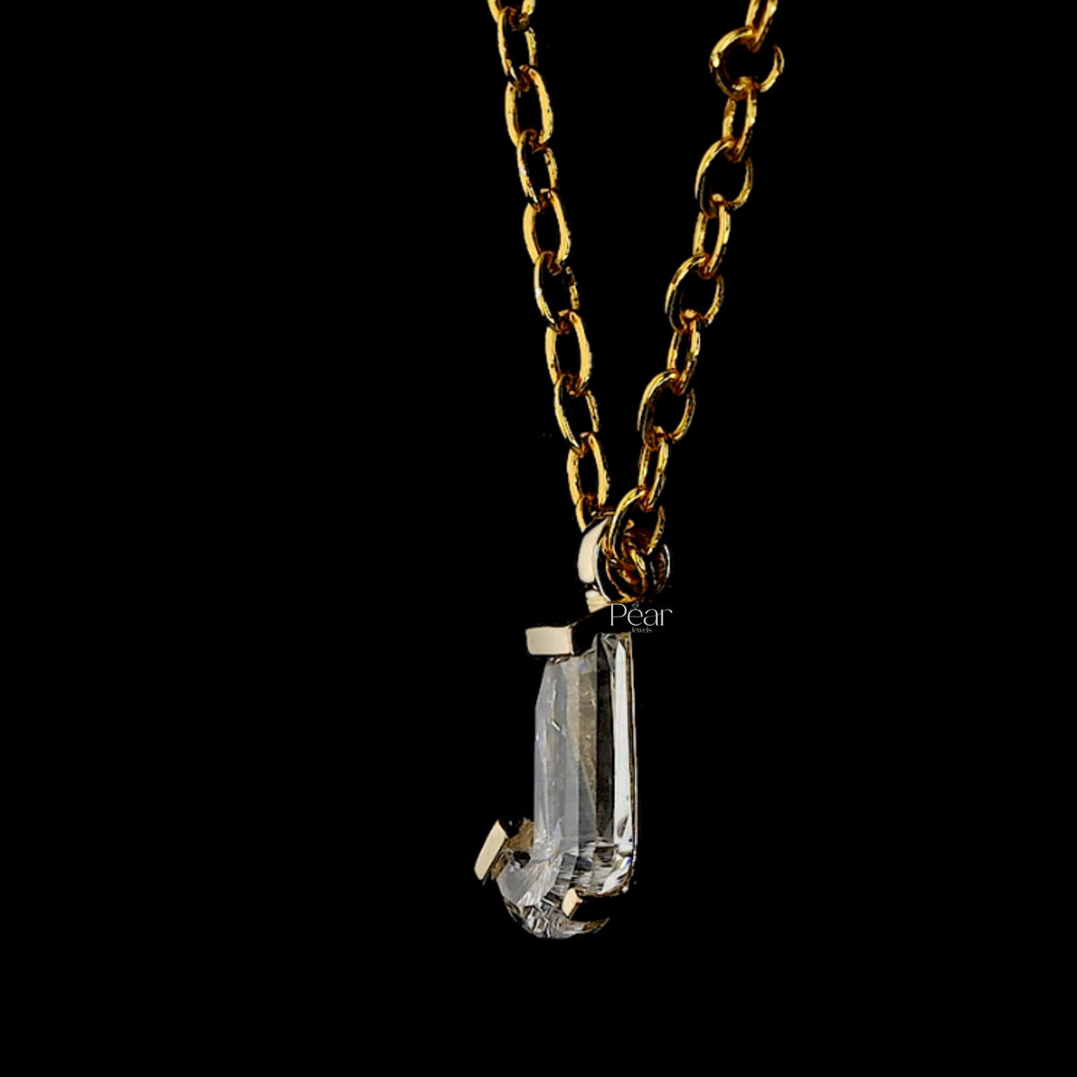 “J” Initial Lab-Grown Diamond Letter Pendant Necklace