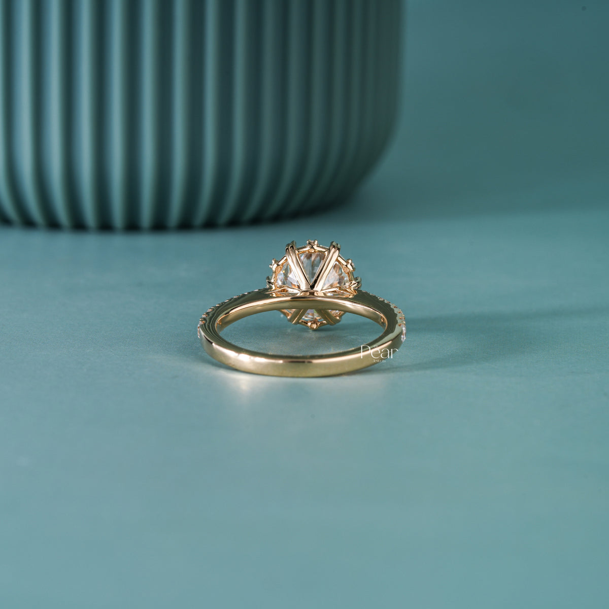 2.00CT Round Lab-Grown Diamond Heart Prong Engagement Ring