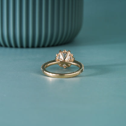 2.00CT Round Lab-Grown Diamond Heart Prong Engagement Ring
