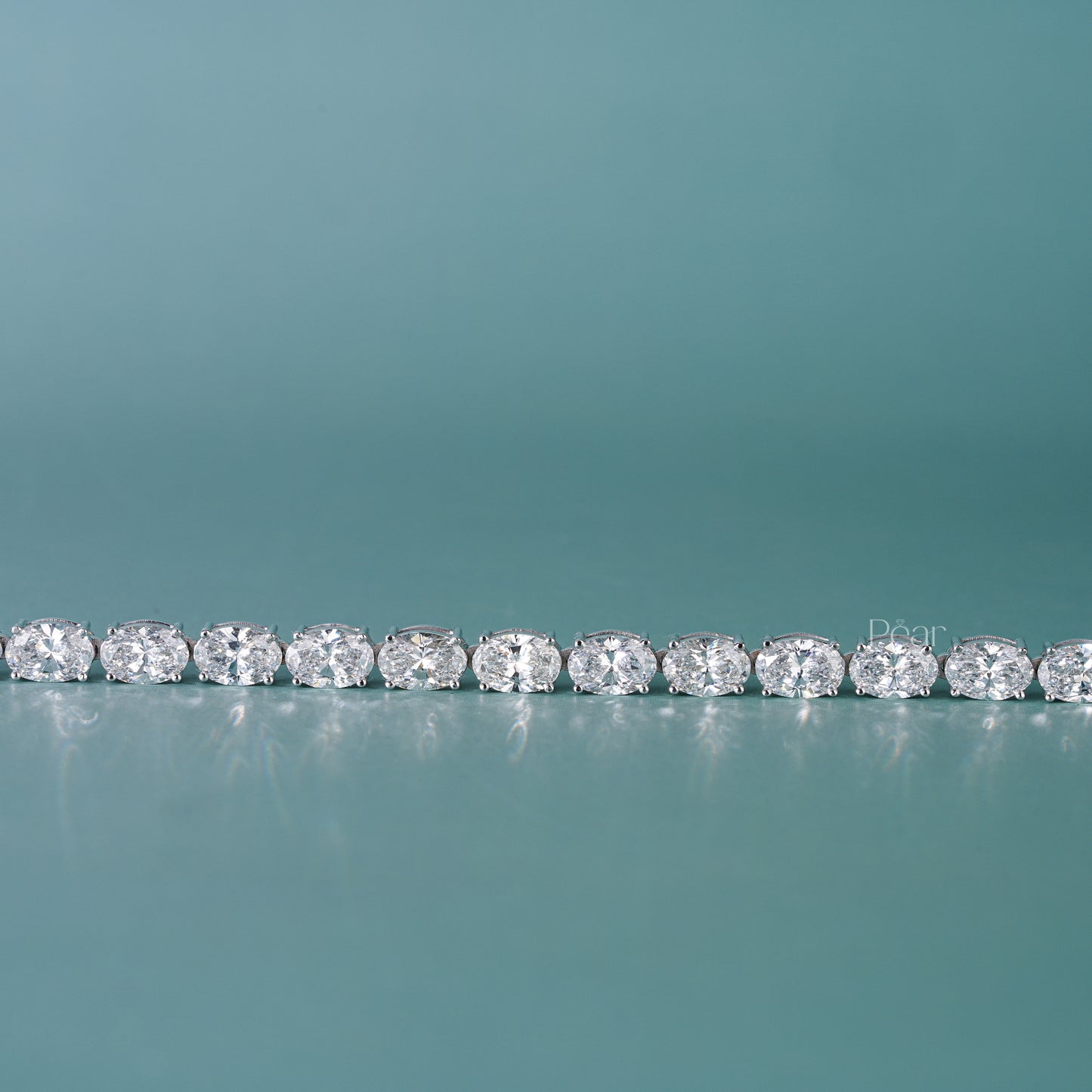 26.00CT Oval Lab-Grown Diamond Tennis Necklace – 16 Inch