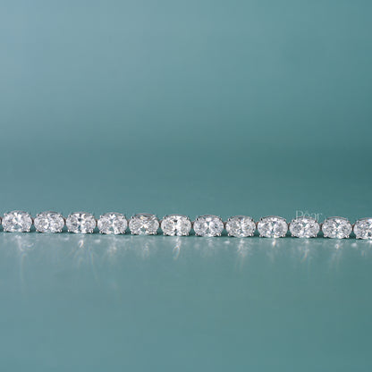 26.00CT Oval Lab-Grown Diamond Tennis Necklace – 16 Inch