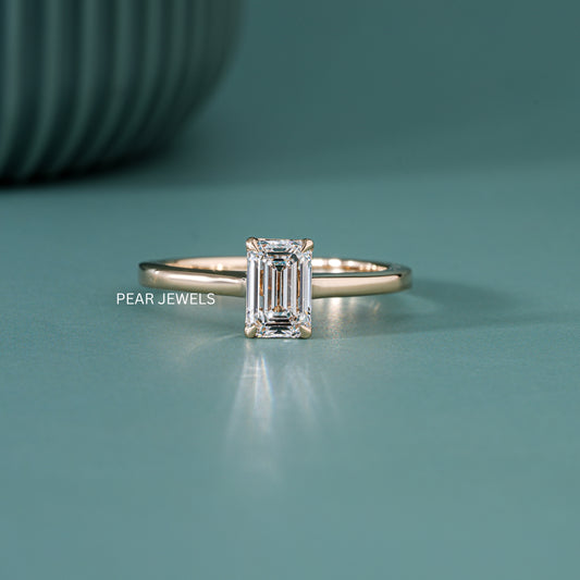 0.8ct Emerald Labgrown Diamond Engagement Ring - PearJewels Australia