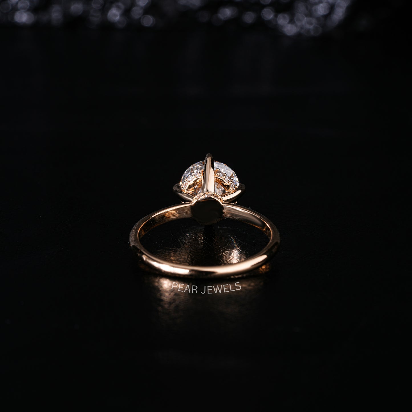 2.00CT Round Halo Labgrown Diamond Engagement Ring - Pear Jewels