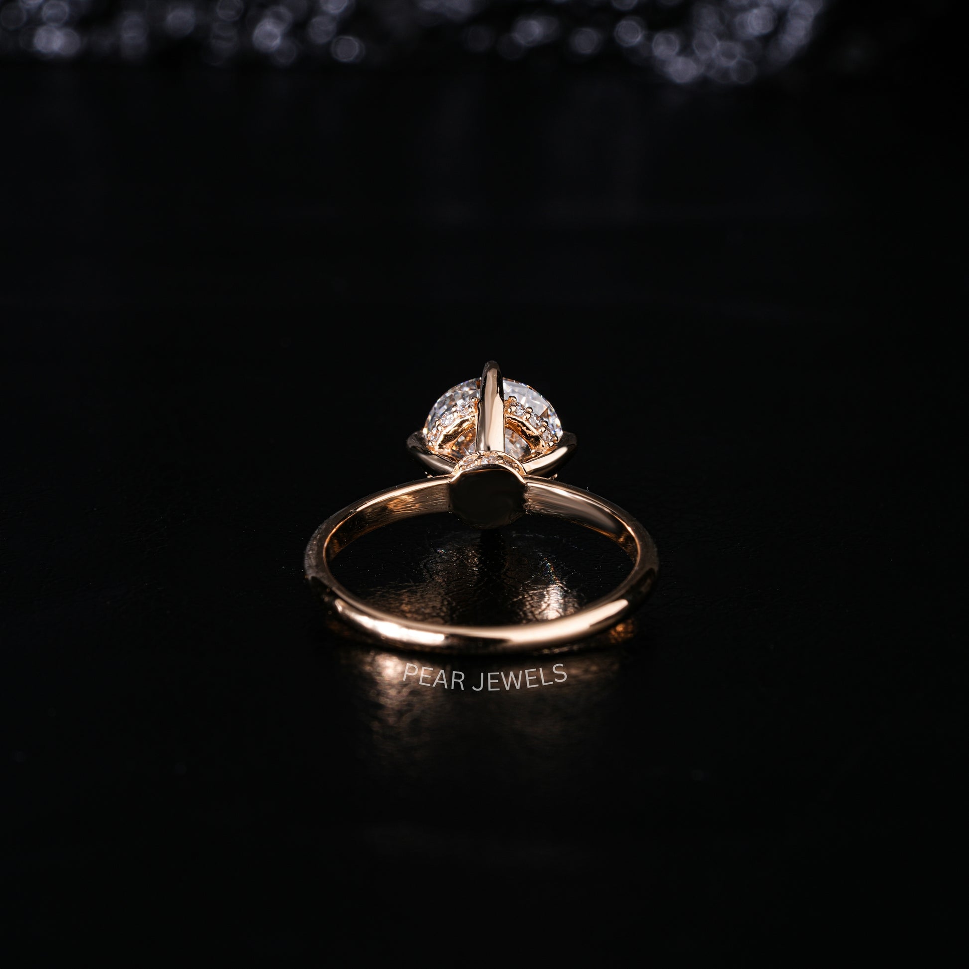 2.00CT Round Halo Labgrown Diamond Engagement Ring - Pear Jewels