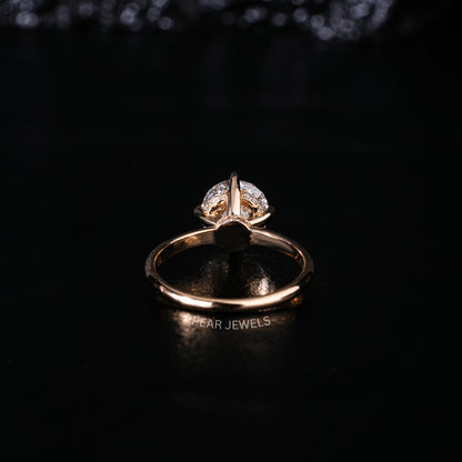 2.00CT Round Halo Labgrown Diamond Engagement Ring - Pear Jewels