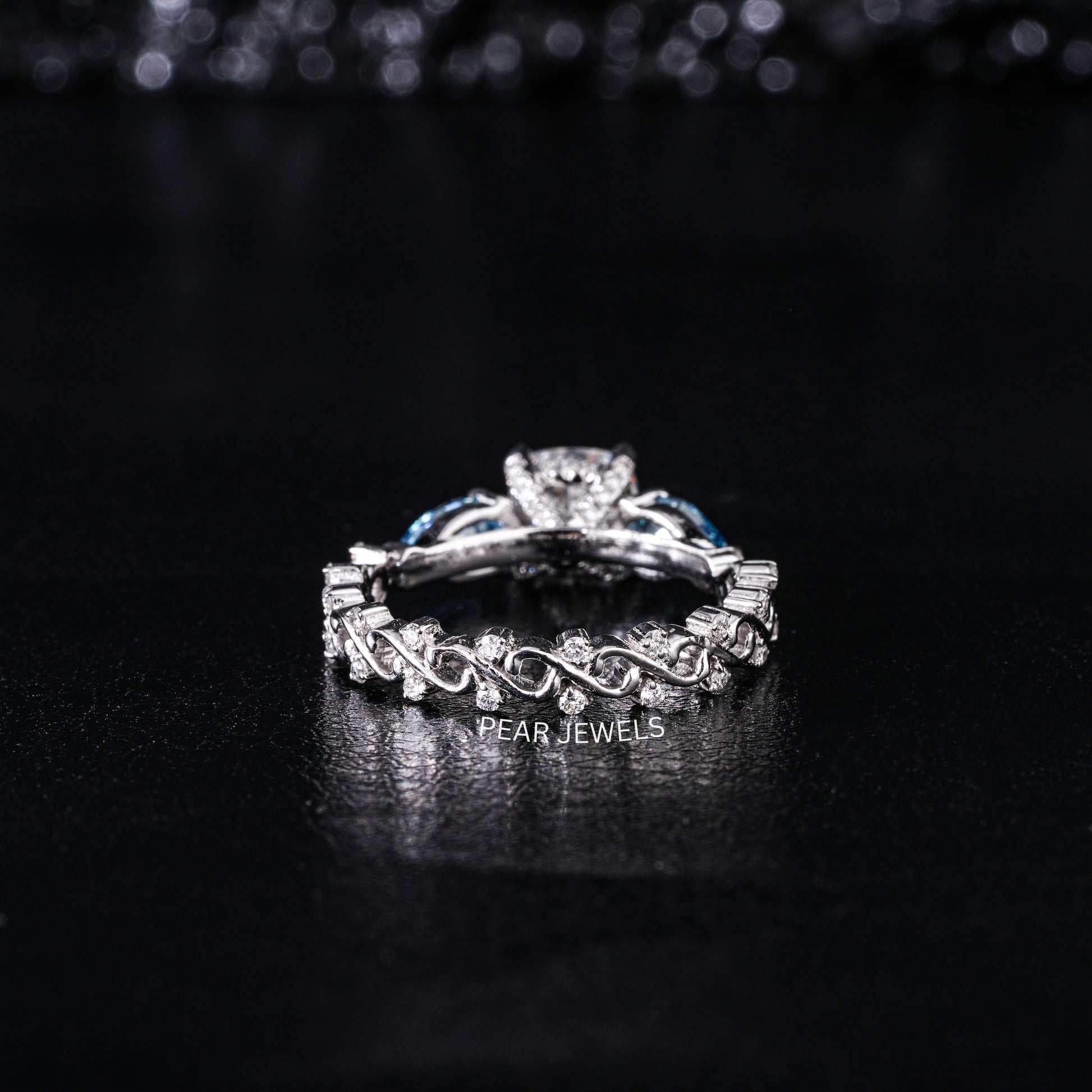 1.00Ct Cushion & Pear Fancy Labgrown Diamond Ring - Pear Jewels