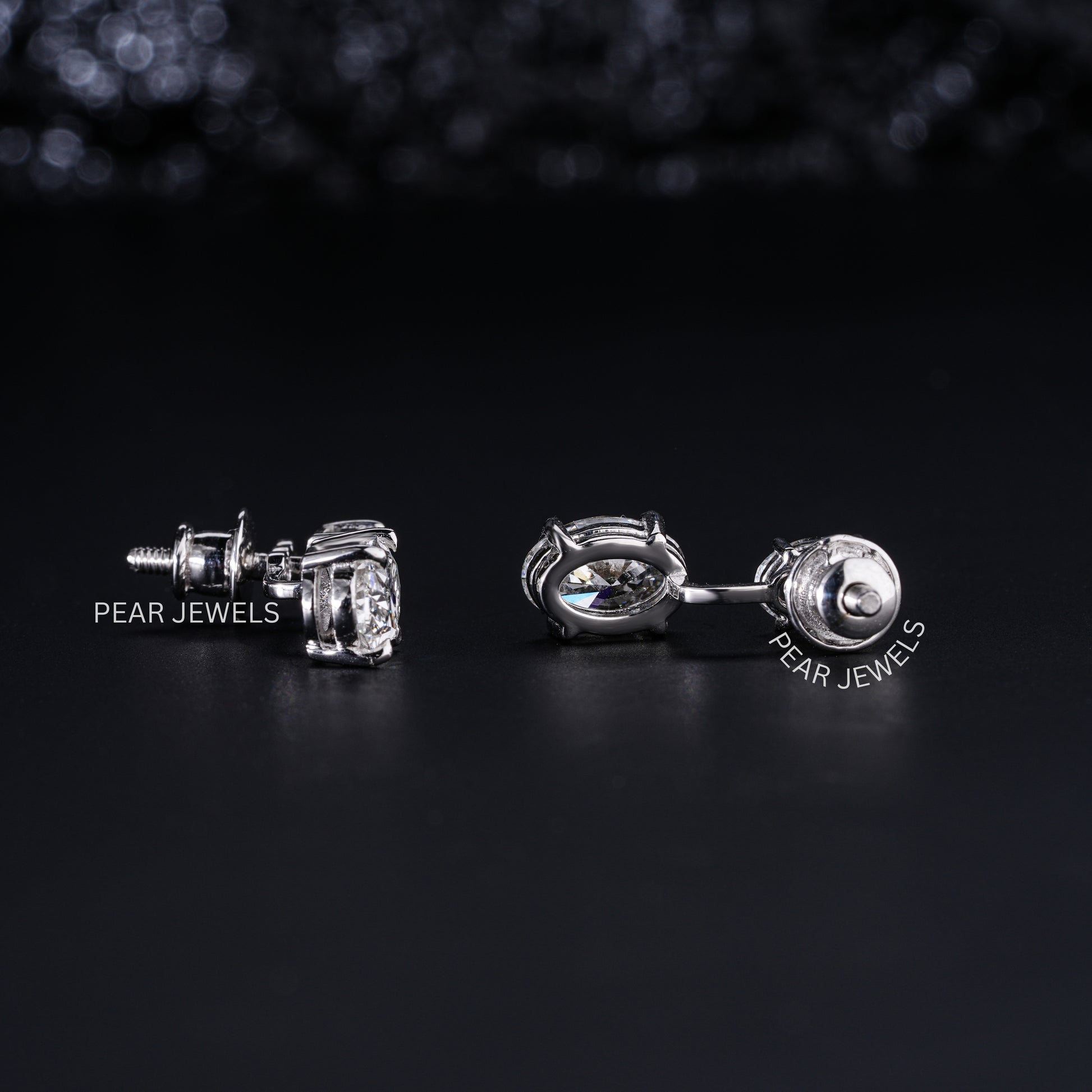 1.0ct + 0.5ct Two in one Oval Labgrown Diamond Studs - Pear Jewels