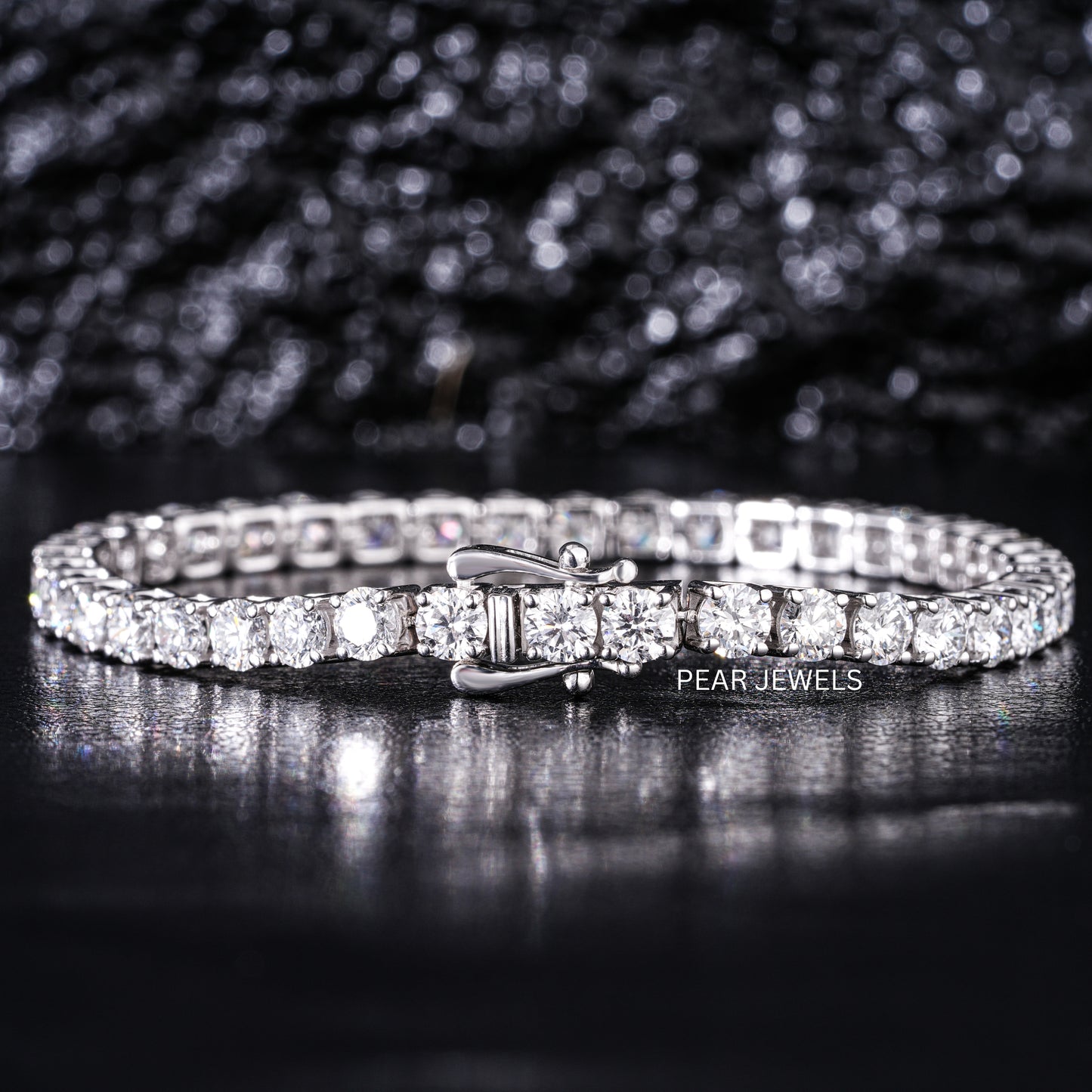 Round 4mm Tennis Labgrown Diamond Bracelet - Pear Jewels