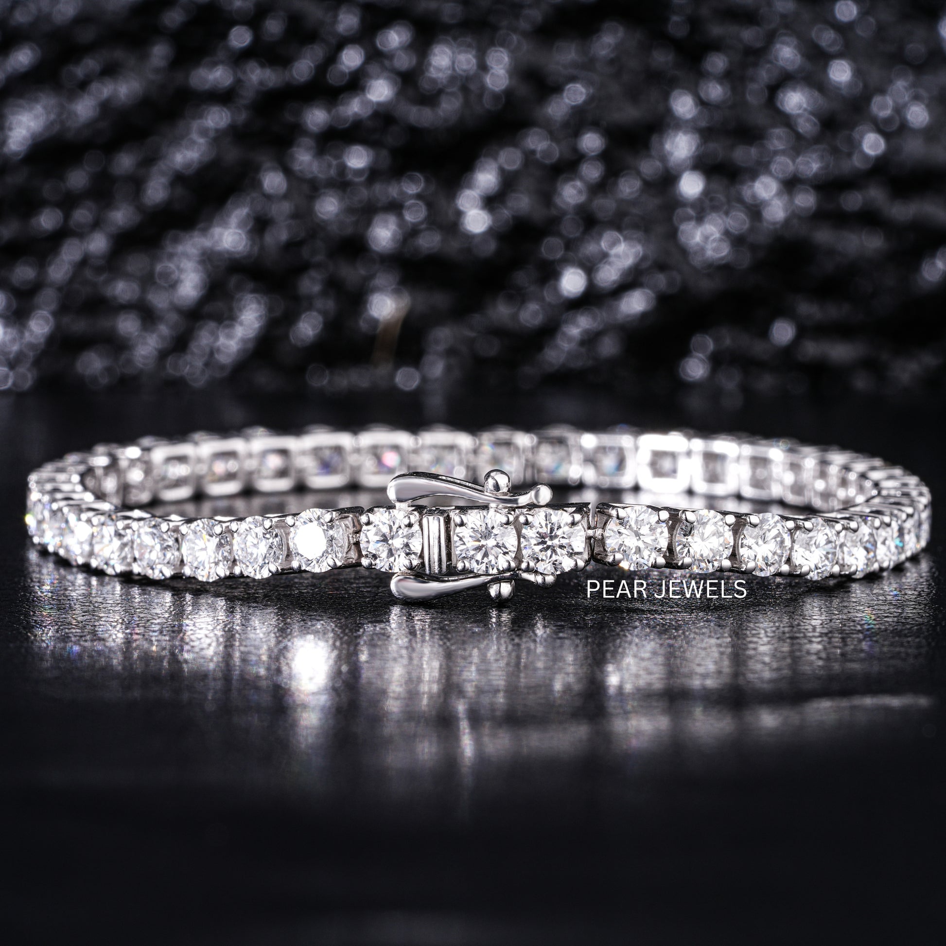 Round 4mm Tennis Labgrown Diamond Bracelet - Pear Jewels