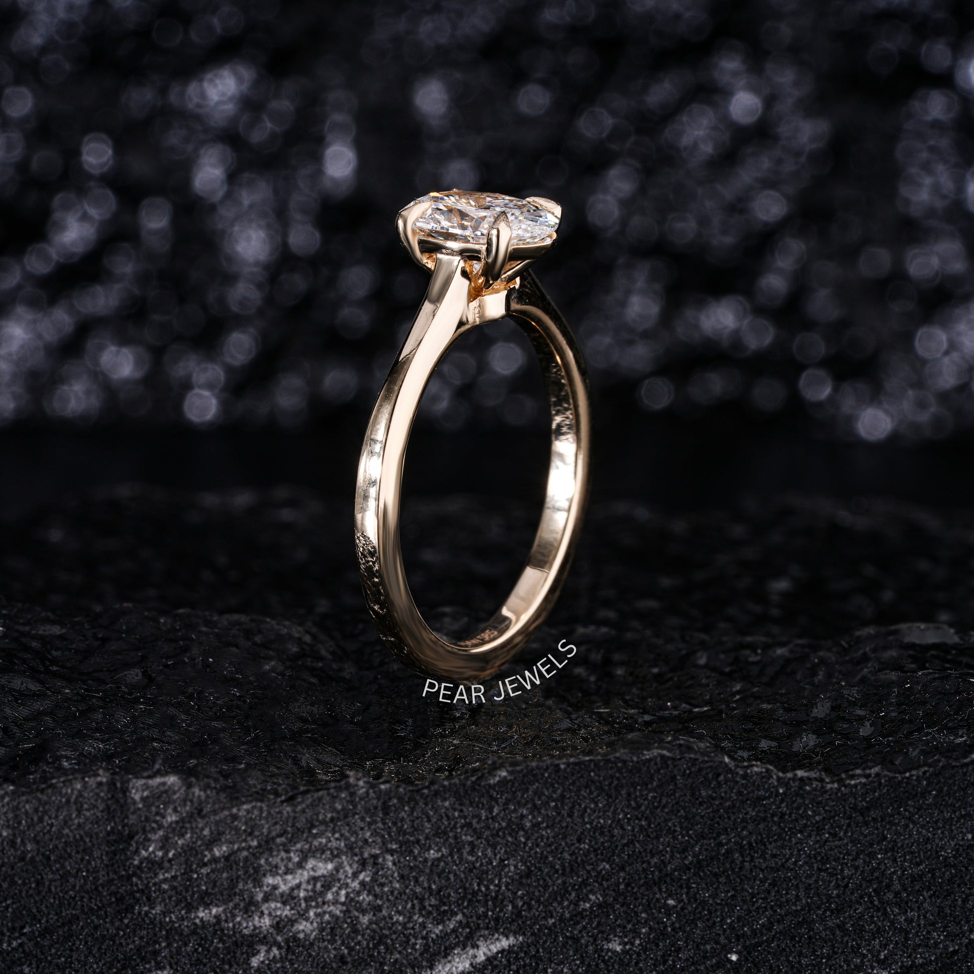 1.25ct Oval Solitaire Labgrown Diamond Ring - Pear Jewels