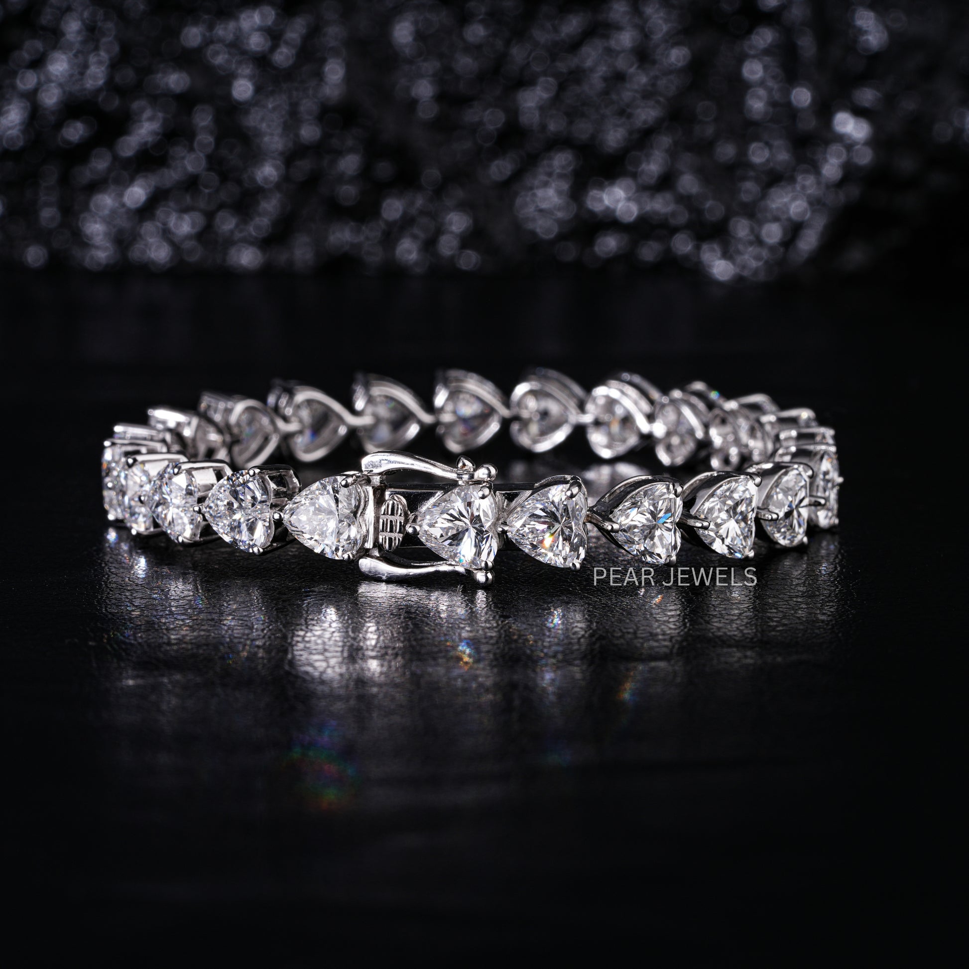0.8ct Heart Shape Tennis Labgrown Diamond Bracelet - PearJewels Australia